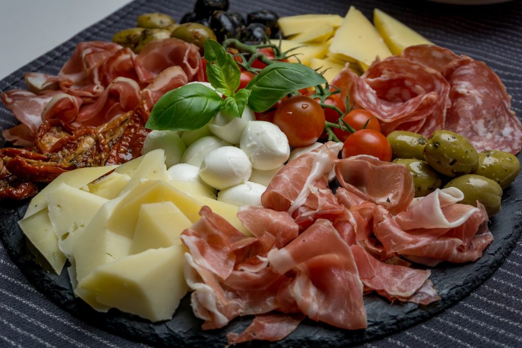 Freshly prepared Antipasto