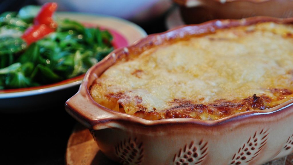 Delicious classic Bolognese Lasagna with delicate layers of fresh pasta