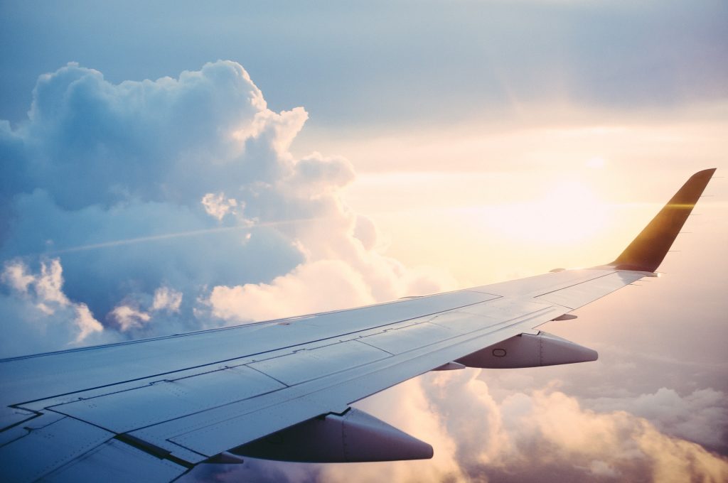 Amazing view on the sky from the aeroplane