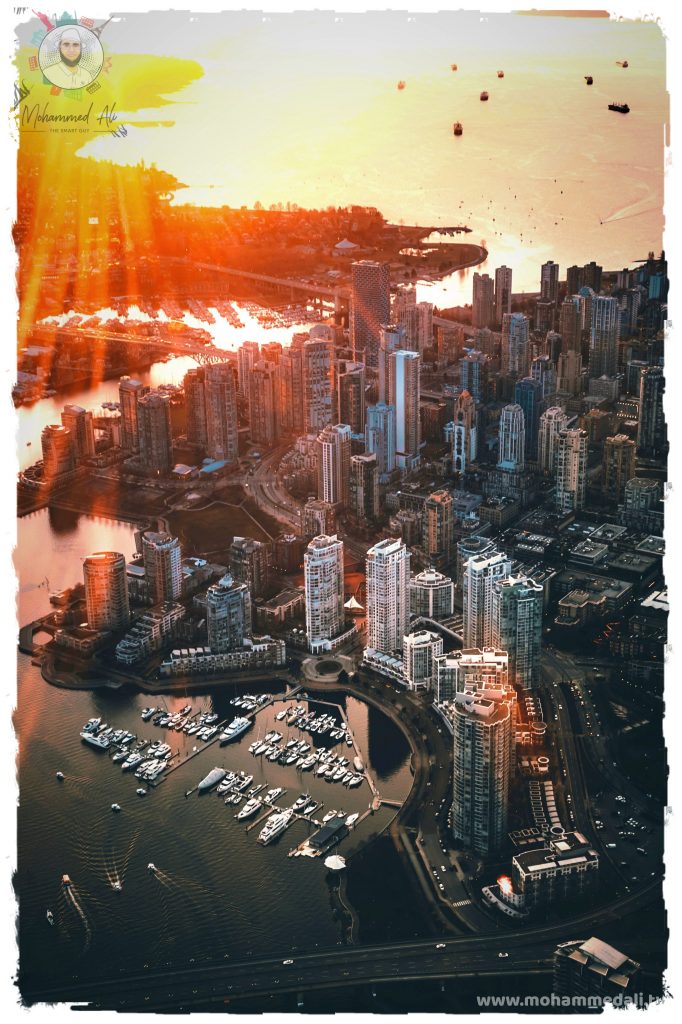 Breathtaking view over the buildings from a bird's eye