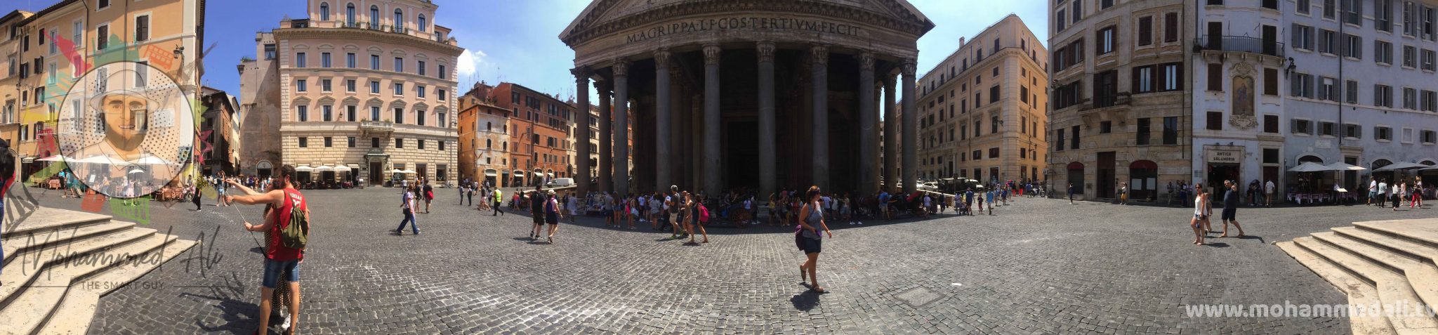 Panoramic view of Piazza della Rotonda in front of Pantheon in Rome Panoramic view of Piazza della Rotonda in front of Pantheon in Rome