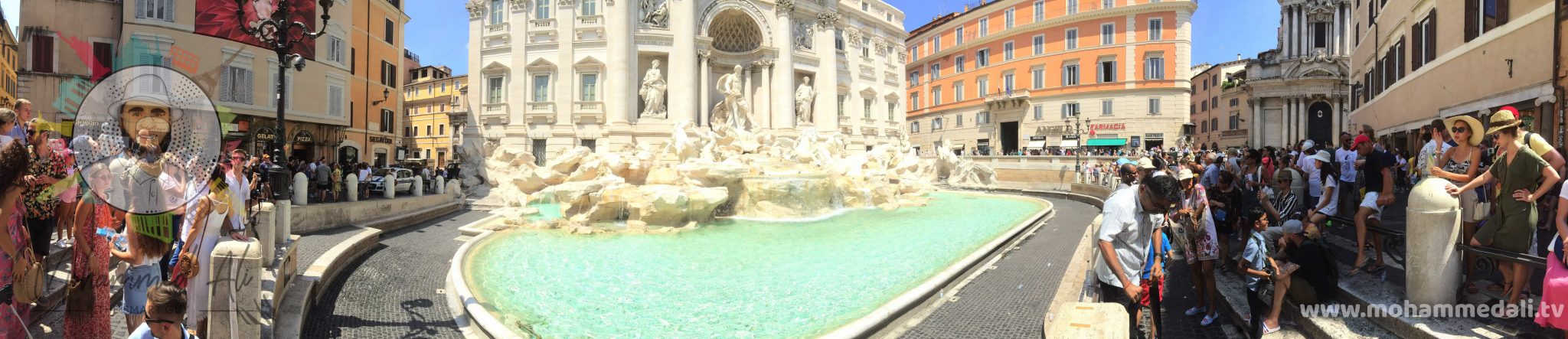 Amazing panoramic view on the Trevi Fountain in Rome, Italy Amazing panoramic view on the Trevi Fountain in Rome, Italy