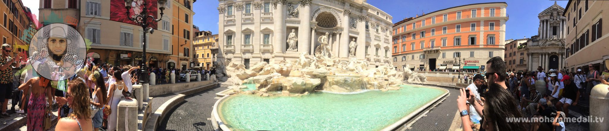 Amazing panoramic view on the Trevi Fountain in Rome, Italy Amazing panoramic view on the Trevi Fountain in Rome, Italy
