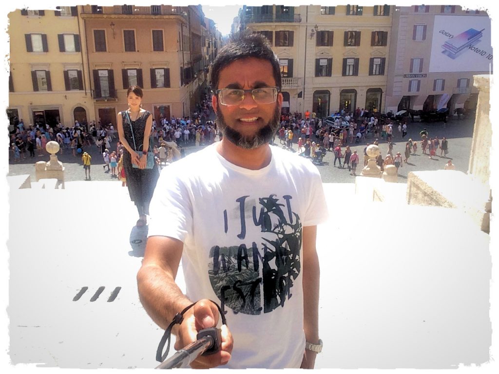 Amazing view of Spanish Steps from Trinità dei Monti in Rome