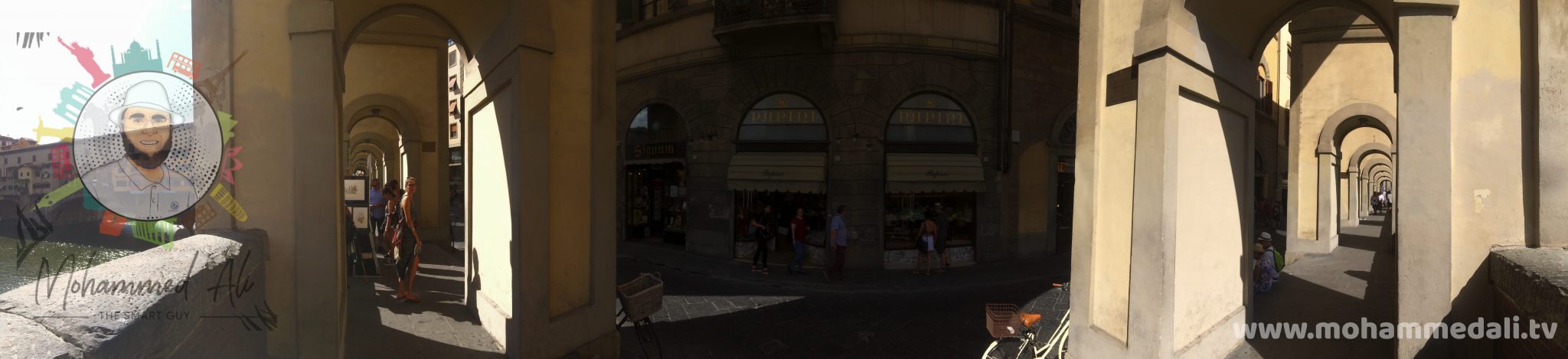 Awesome panoramic view of the river Arno and the famous Ponte Vecchio Awesome panoramic view of the river Arno and the famous Ponte Vecchio