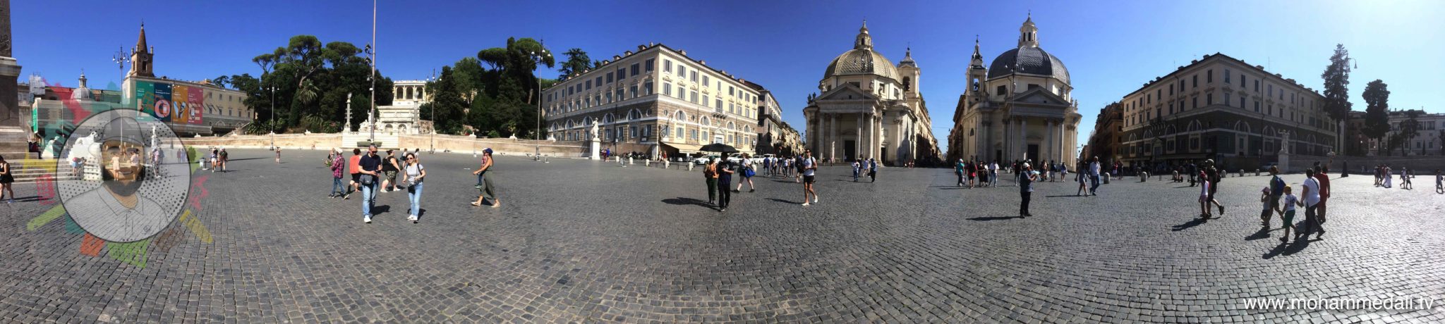 Vibrant people’s square in Rome – Piazza del Popolo – in the summer days Vibrant people's square in Rome - Piazza del Popolo - in the summer days
