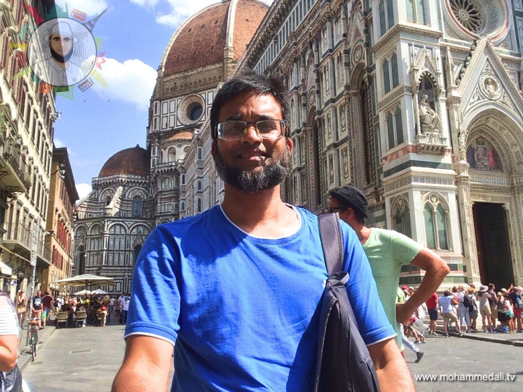 Standing in front of the Santa Maria del Fiore in Florence